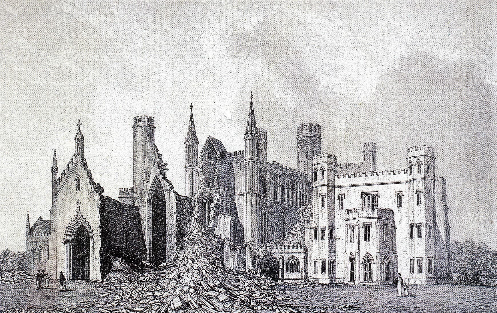 The Ruins of Fonthill Abbey after the Tower Collapse, 1825