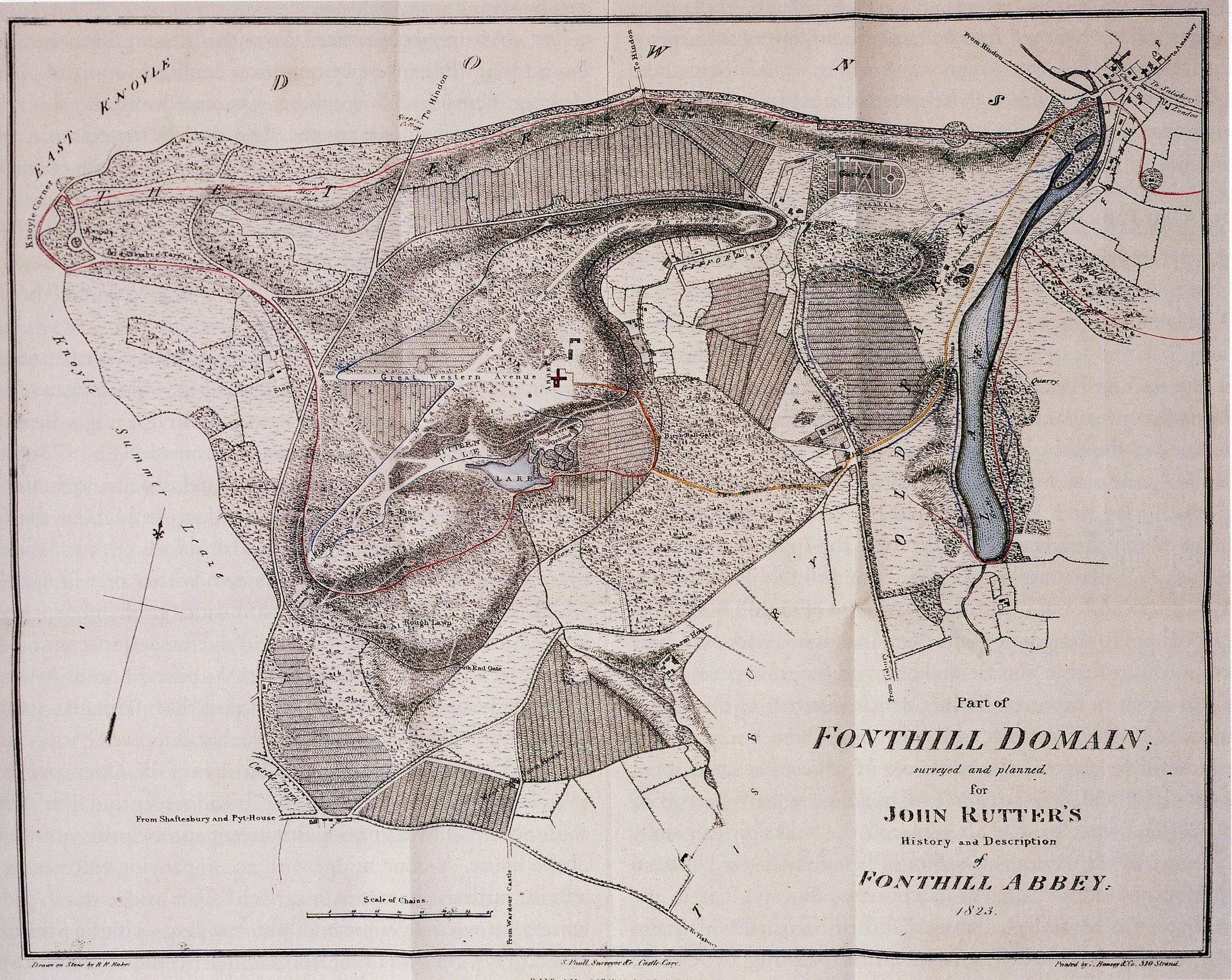 Map of the Fonthill Domain, from Delineations of Fonthill and its Abbey, by John Rutter, 1823