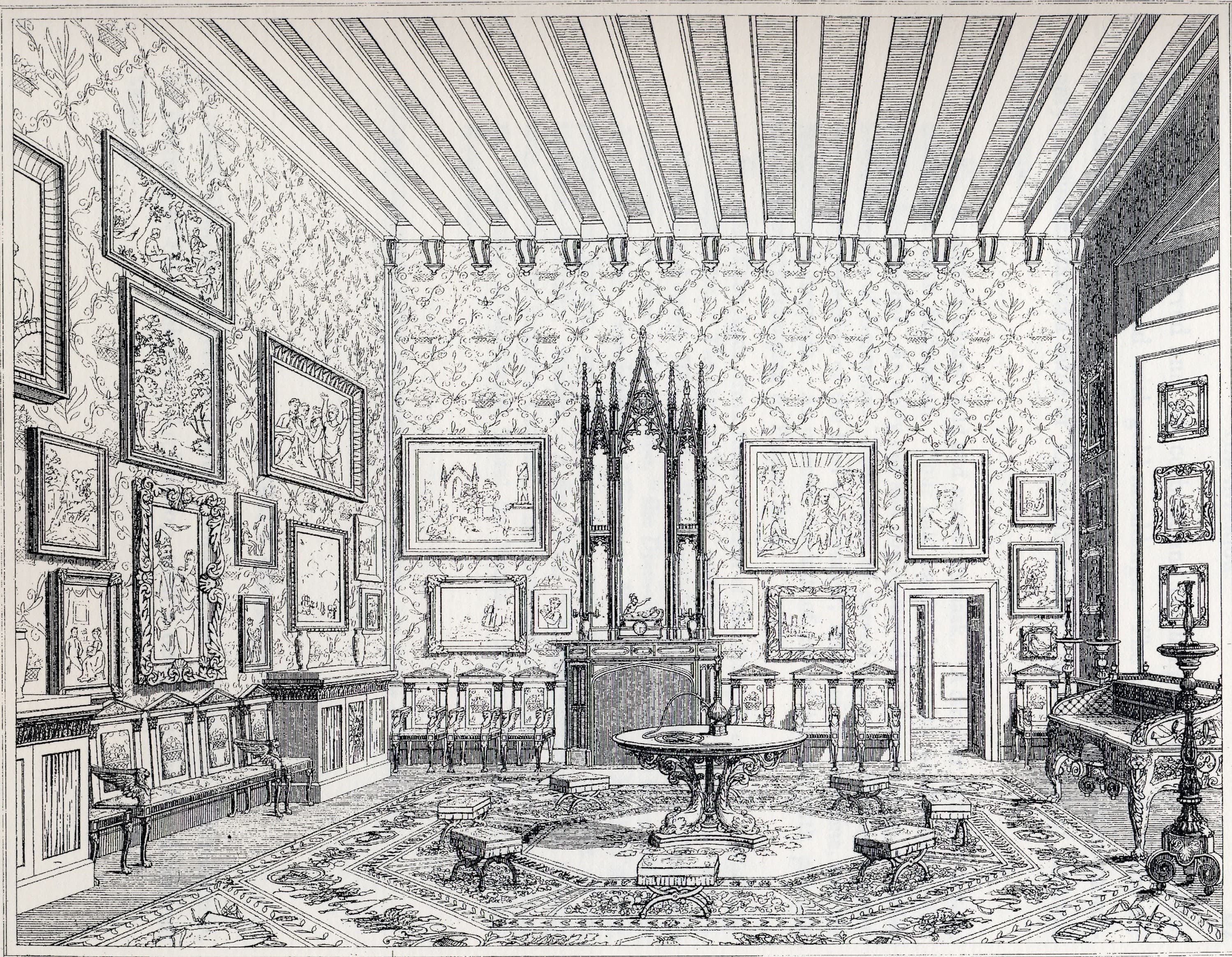 The Great Drawing Room, Fonthill Abbey, from Delineations of Fonthill and its Abbey, by John Rutter, 1823