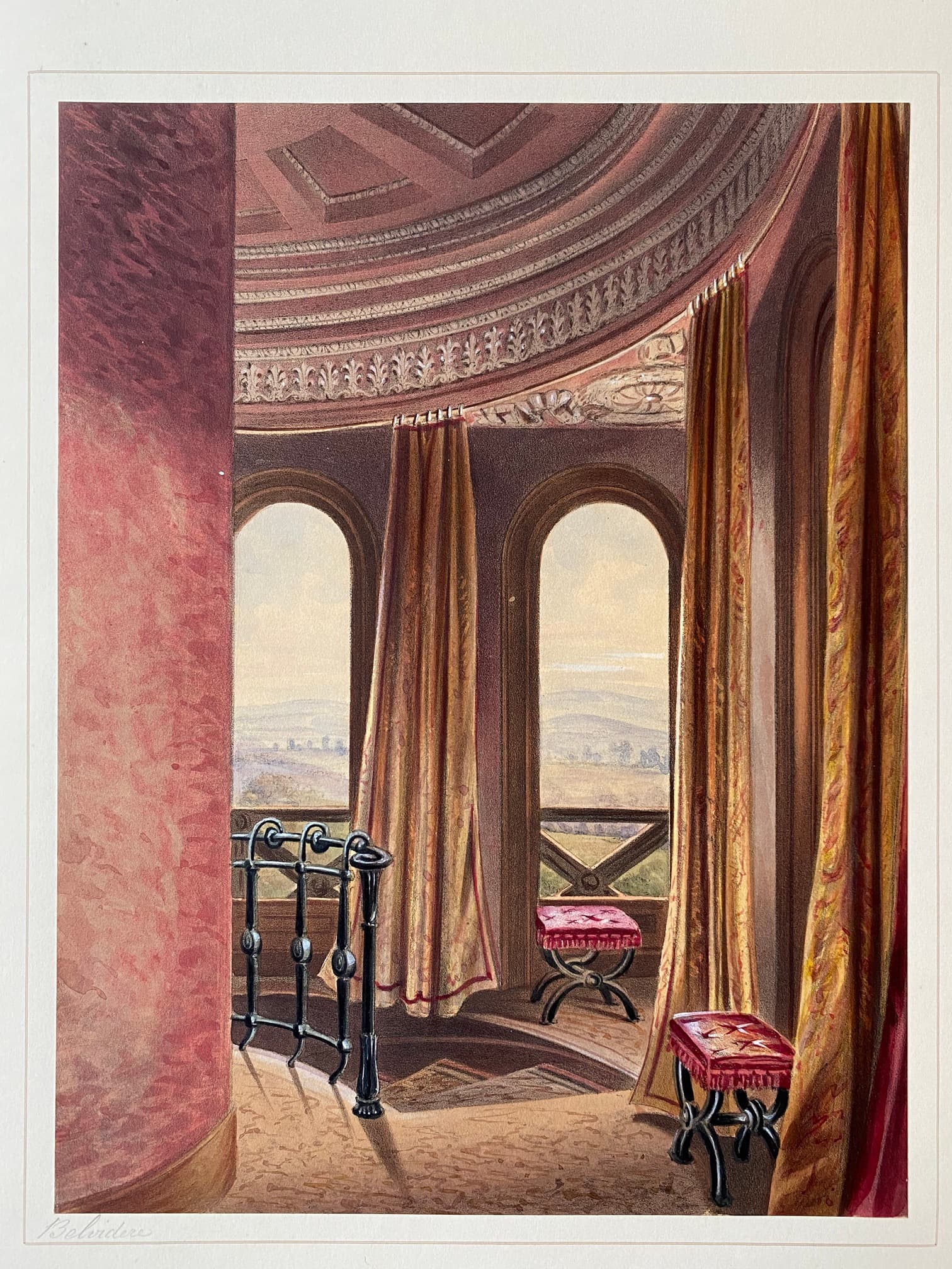 The Belvedere, C.J. Richardson after Willes Maddox, from Views of Lansdown Tower, by Edmund English, 1844