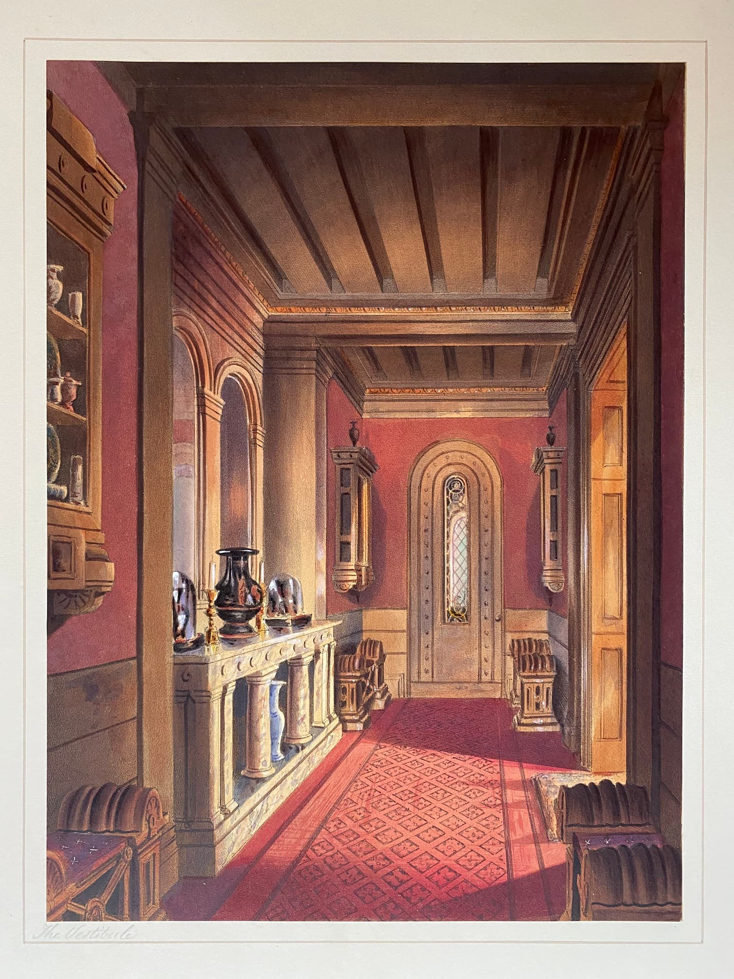 The Vestibule, C.J. Richardson after Willes Maddox, from Views of Lansdown Tower, by Edmund English, 1844